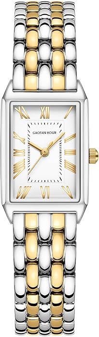 Aurelia Vintage Gold Watch – Rectangular Roman Dial Elegance