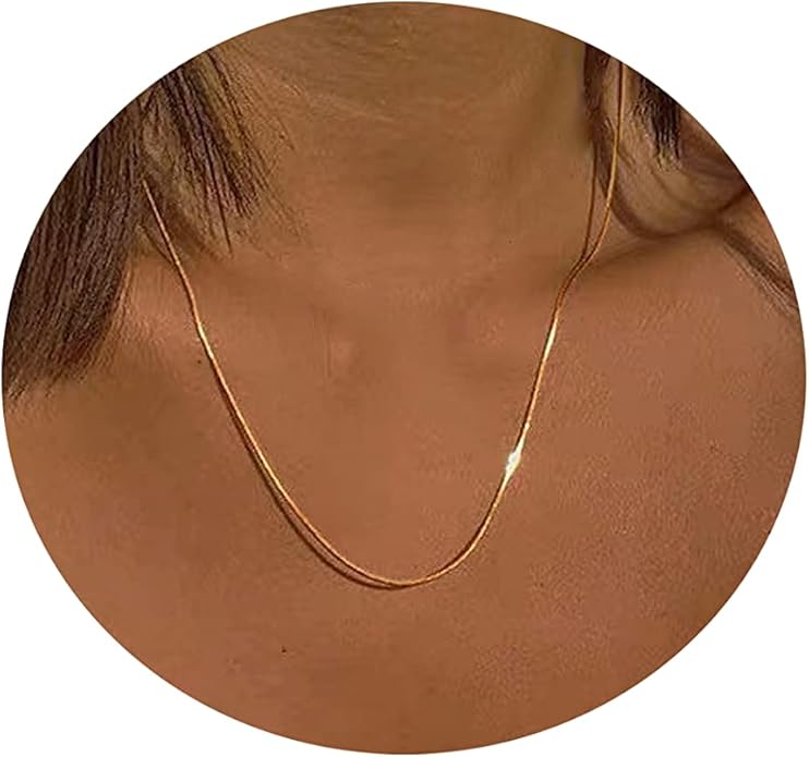 Diana Herringbone Necklace – 14K Gold Plated Layered Choker