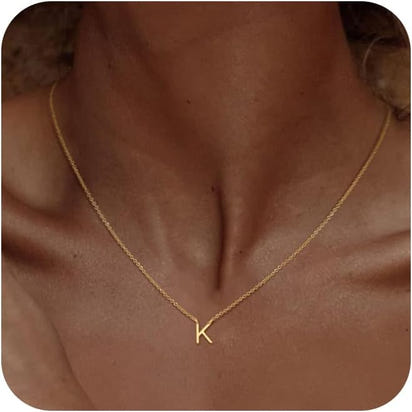 Bella Gold Initial Necklace – Dainty Personalized Letter Pendant