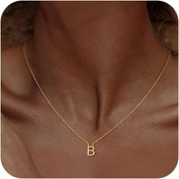 Bella Gold Initial Necklace – Dainty Personalized Letter Pendant