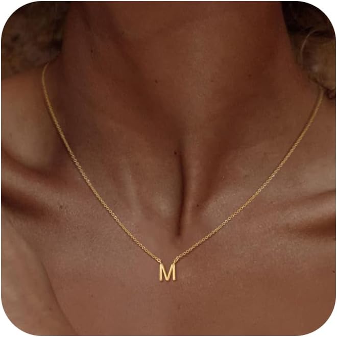 Bella Gold Initial Necklace – Dainty Personalized Letter Pendant