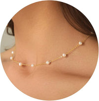 Diana Herringbone Necklace – 14K Gold Plated Layered Choker