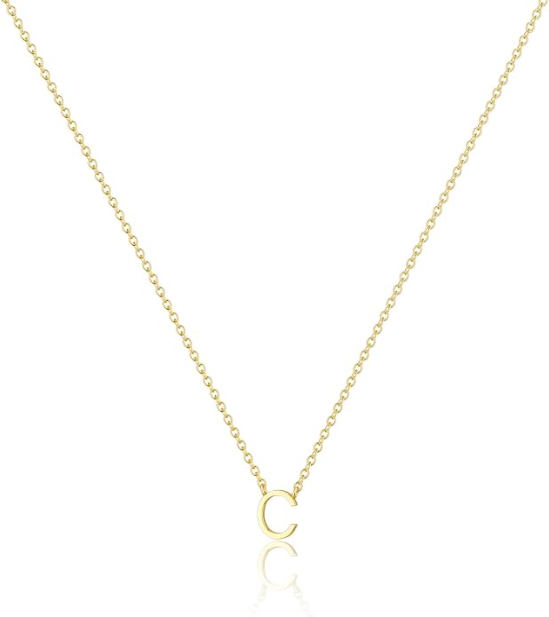 Bella Gold Initial Necklace – Dainty Personalized Letter Pendant