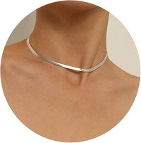 Diana Herringbone Necklace – 14K Gold Plated Layered Choker