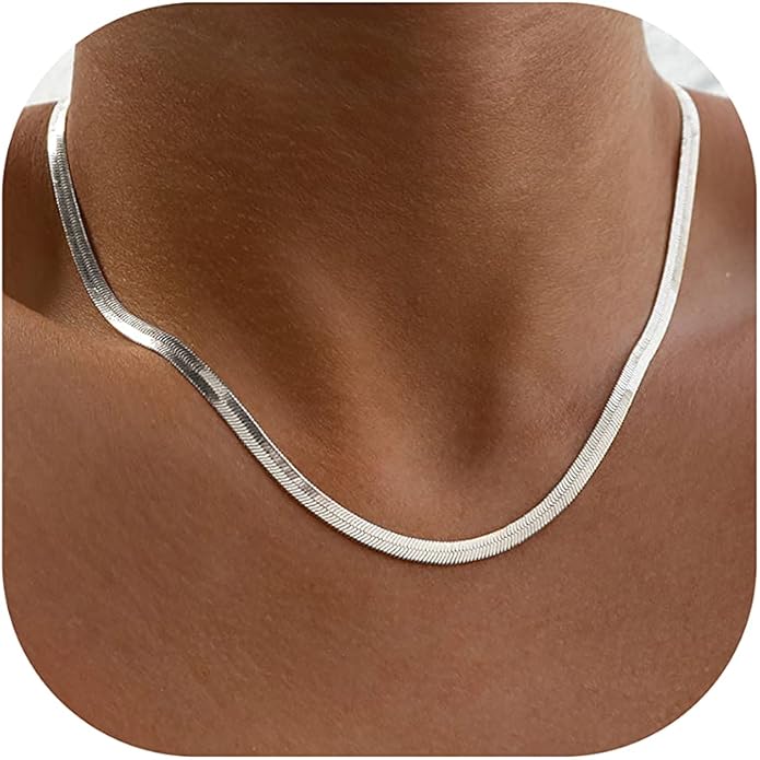Diana Herringbone Necklace – 14K Gold Plated Layered Choker