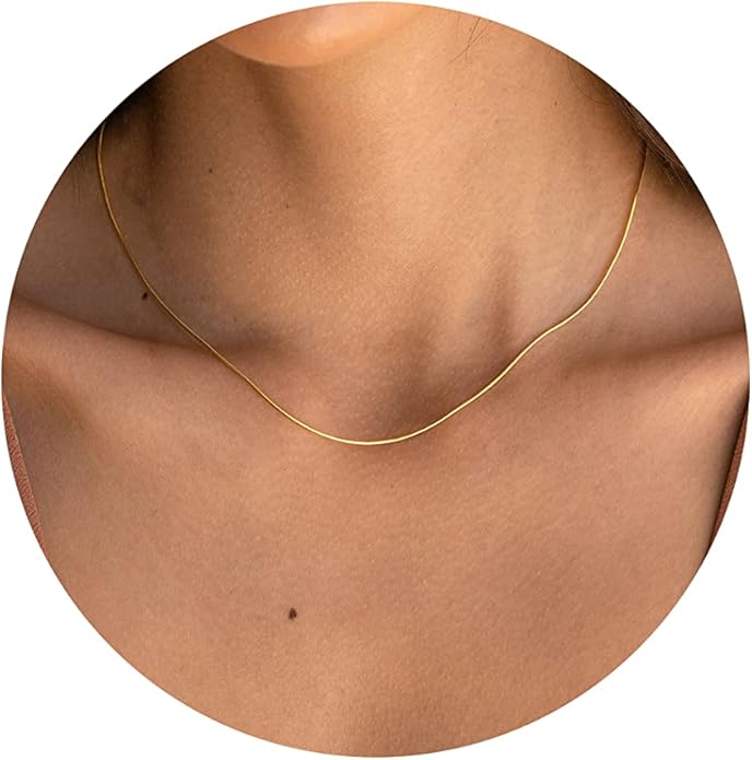 Diana Herringbone Necklace – 14K Gold Plated Layered Choker