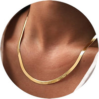 Diana Herringbone Necklace – 14K Gold Plated Layered Choker