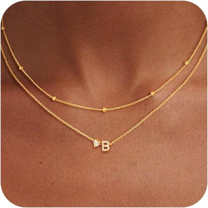 Bella Gold Initial Necklace – Dainty Personalized Letter Pendant