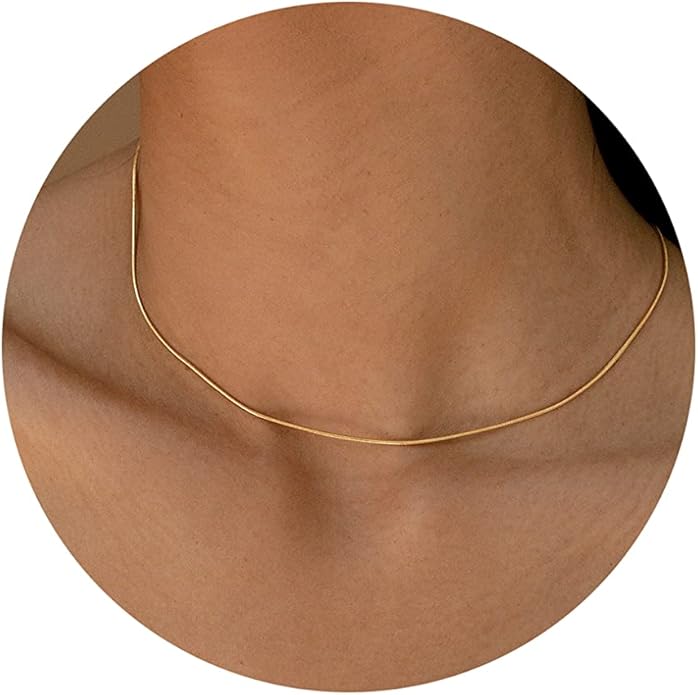 Diana Herringbone Necklace – 14K Gold Plated Layered Choker