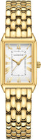 Gold Watches for Women with Vintage Rectangular Case,White Roman Dial,Stainless Steel Band,Adjustment Tool Included,Water Resistant