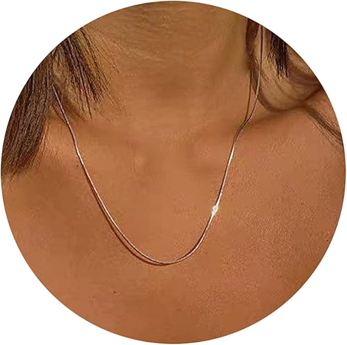 Diana Herringbone Necklace – 14K Gold Plated Layered Choker