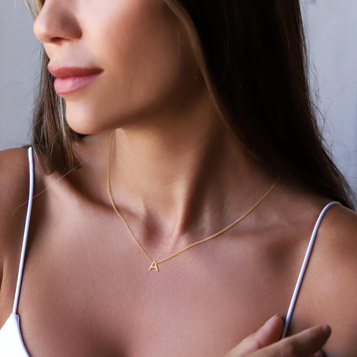 Bella Gold Initial Necklace – Dainty Personalized Letter Pendant