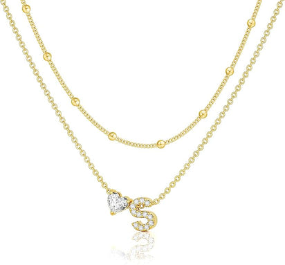 Bella Gold Initial Necklace – Dainty Personalized Letter Pendant