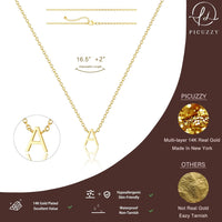 Bella Gold Initial Necklace – Dainty Personalized Letter Pendant