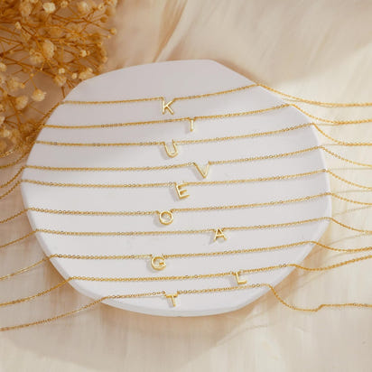 Bella Gold Initial Necklace – Dainty Personalized Letter Pendant