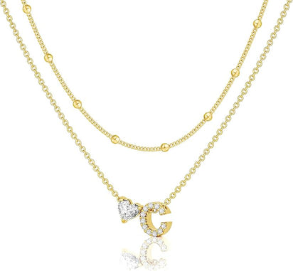 Bella Gold Initial Necklace – Dainty Personalized Letter Pendant