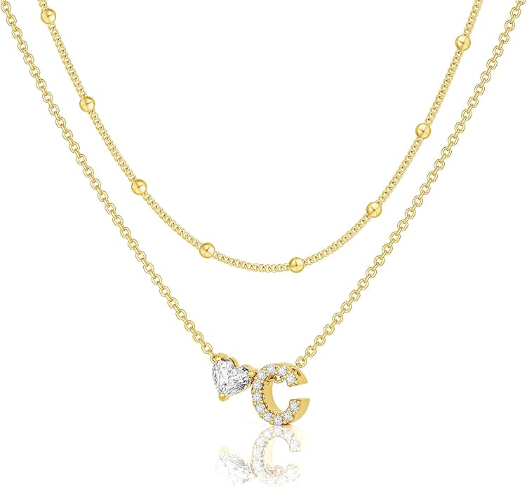 Bella Gold Initial Necklace – Dainty Personalized Letter Pendant