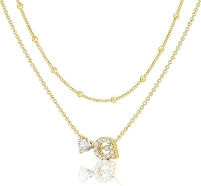 Bella Gold Initial Necklace – Dainty Personalized Letter Pendant