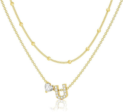 Bella Gold Initial Necklace – Dainty Personalized Letter Pendant