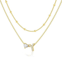 Bella Gold Initial Necklace – Dainty Personalized Letter Pendant